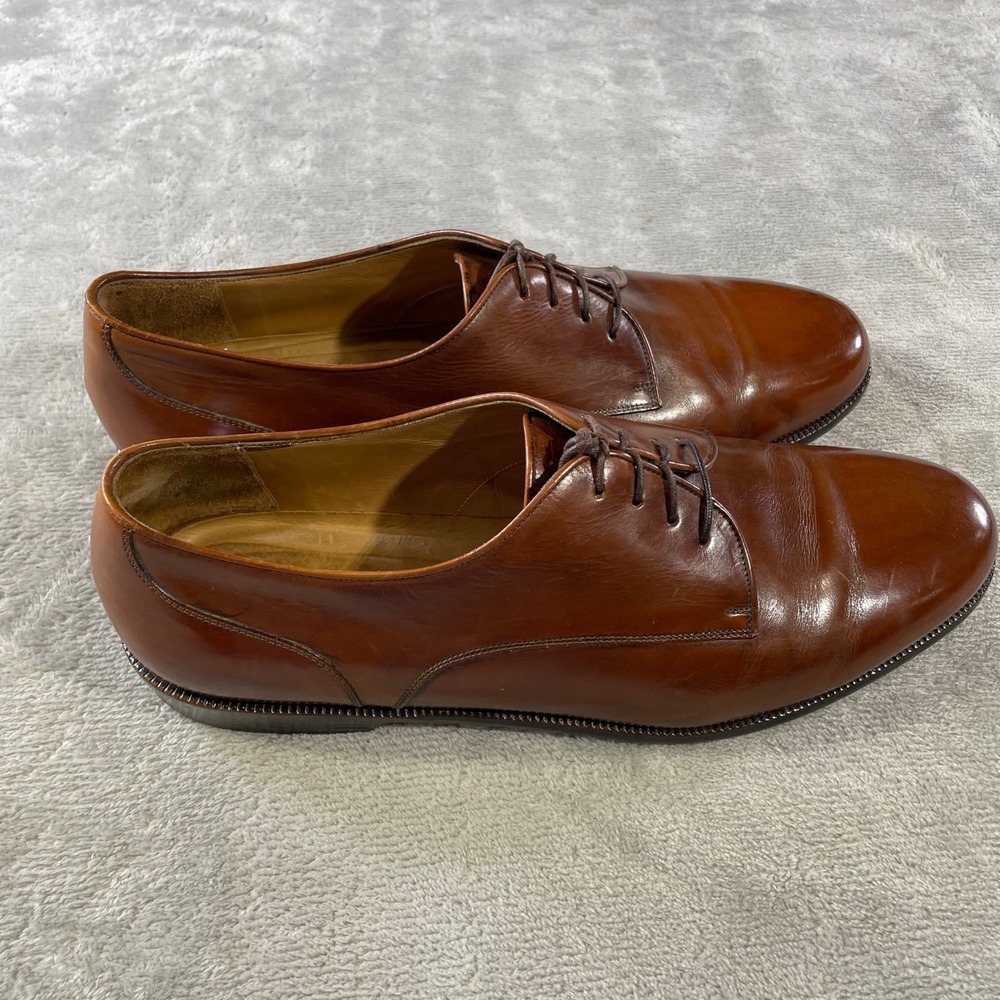 Bragano Cole Haan Derby Dress Shoes Mens 11.5 Brown Leather Office Career Italy